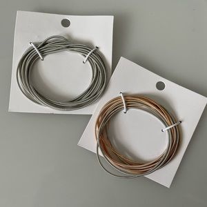 Nine wire bangle bracelets